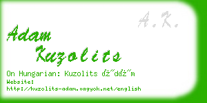 adam kuzolits business card